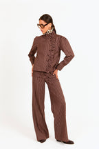 Anglet Teja Brown Striped Trousers