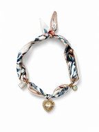 Ecru Scarf Necklace with Charms