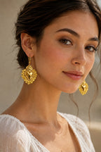 Heart Bead Earrings Yellow
