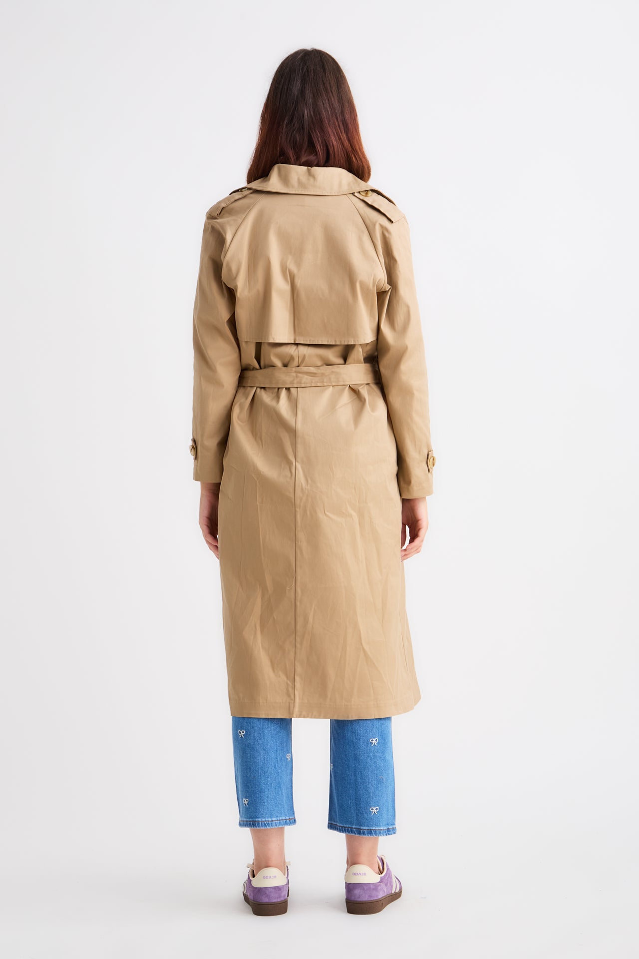 Beige Long Trench Coat