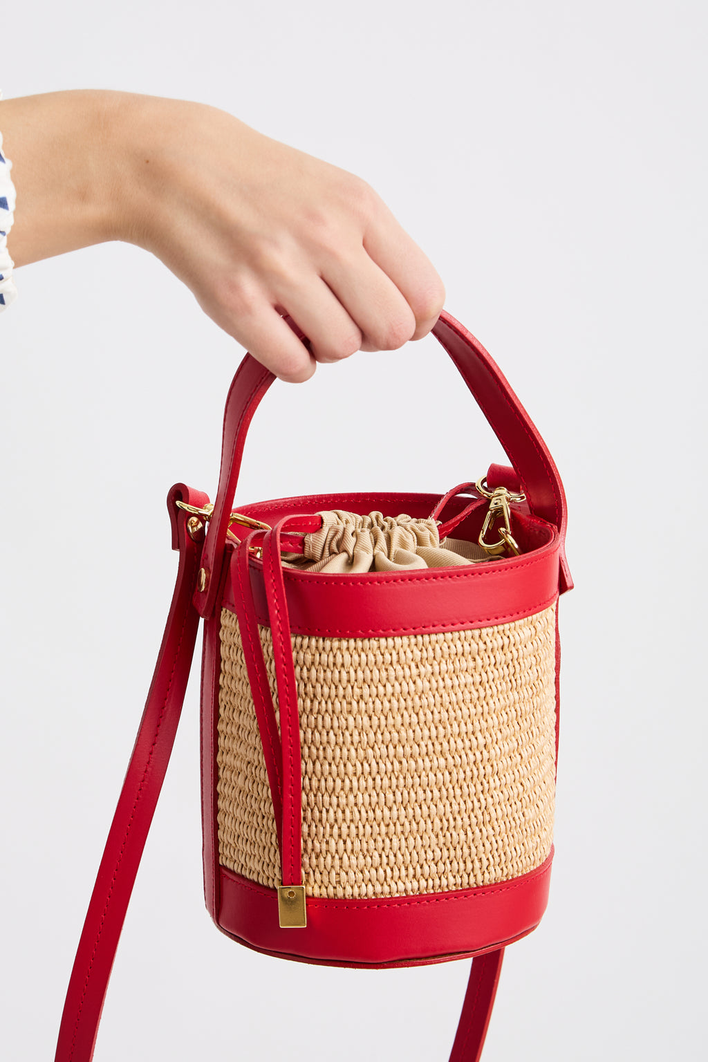 Red Raffia Bucket bag