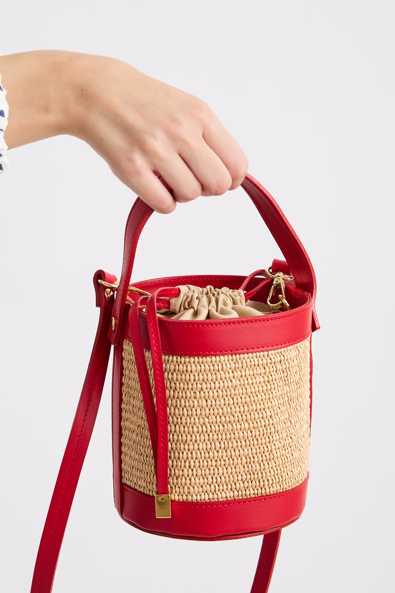 Red Raffia Bucket bag