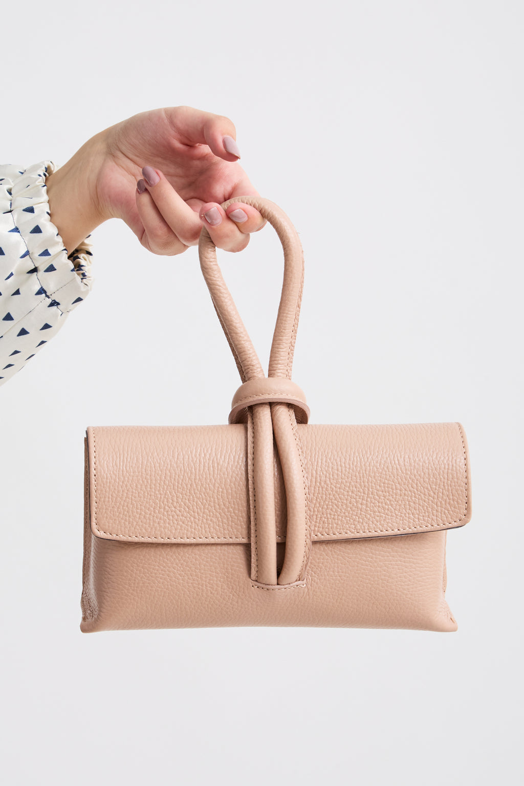 Leather Clutch Beige