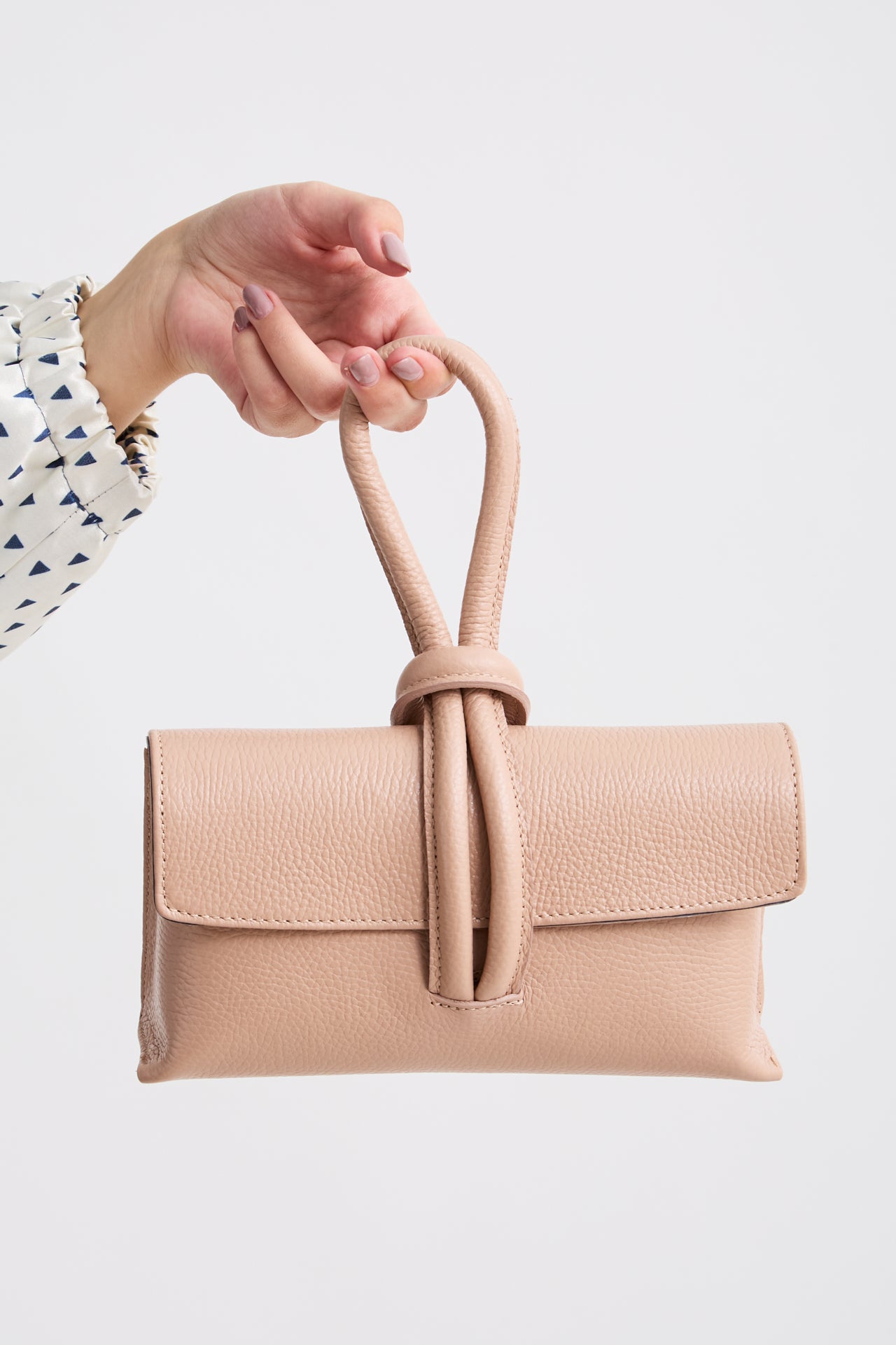 Leather Clutch Beige