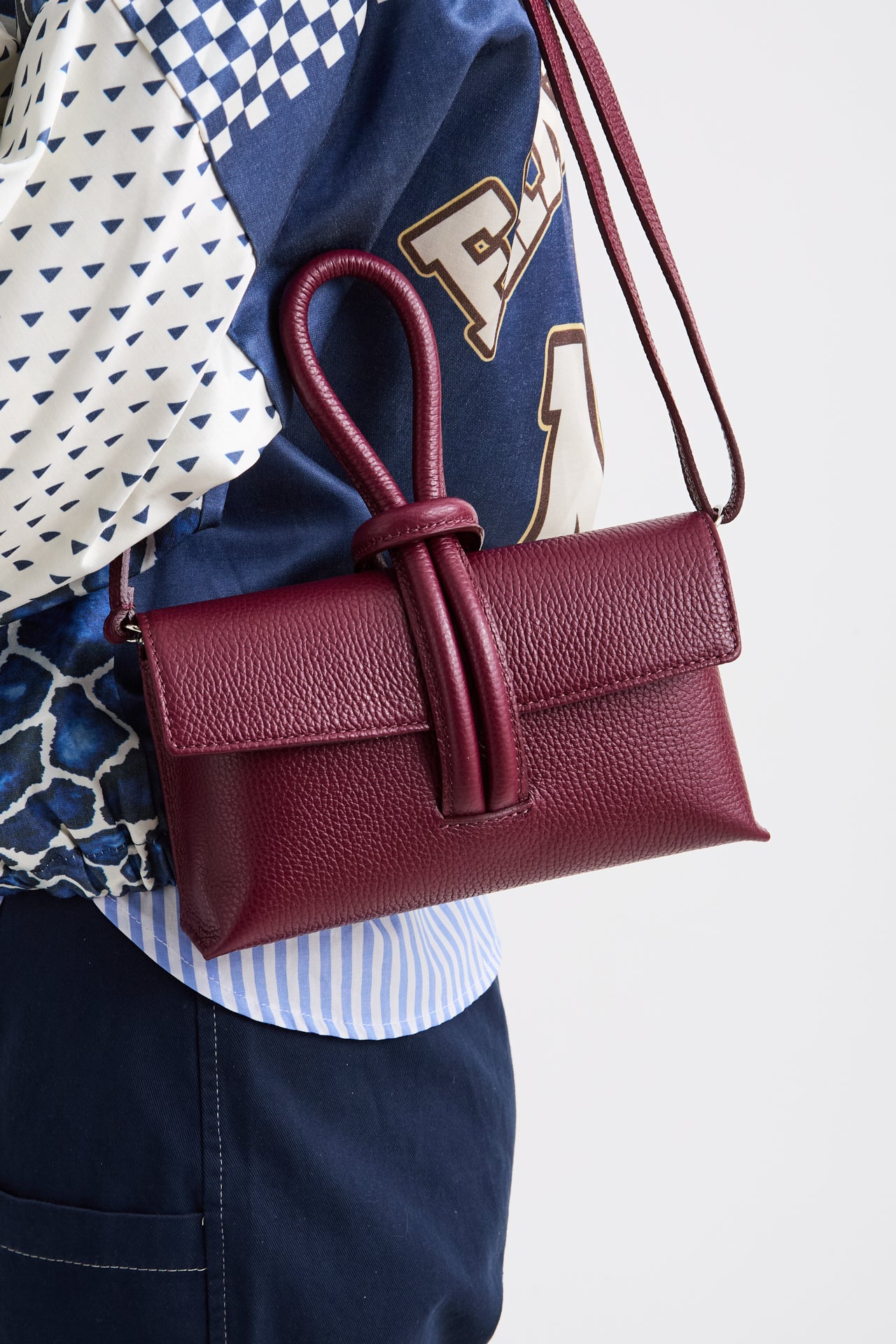 Leather Clutch Burgundy