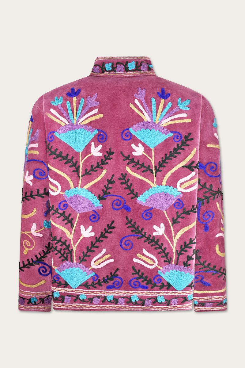 Fuchsia  Embroidery Jacket