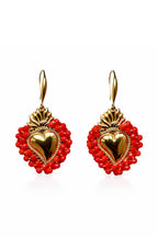 Heart Bead Earrings Orange