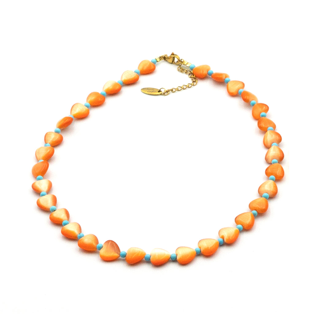 Orange Heart Necklace
