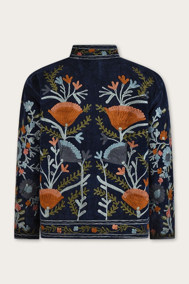 Midnight Blue  Embroidery Jacket
