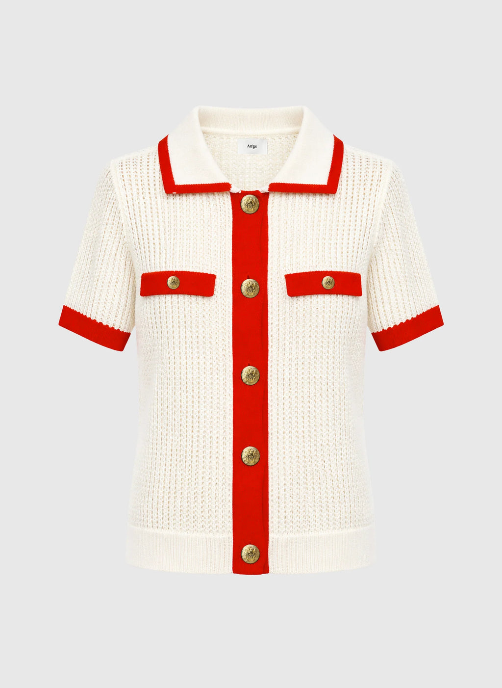 Vayabi Top White Red Knit