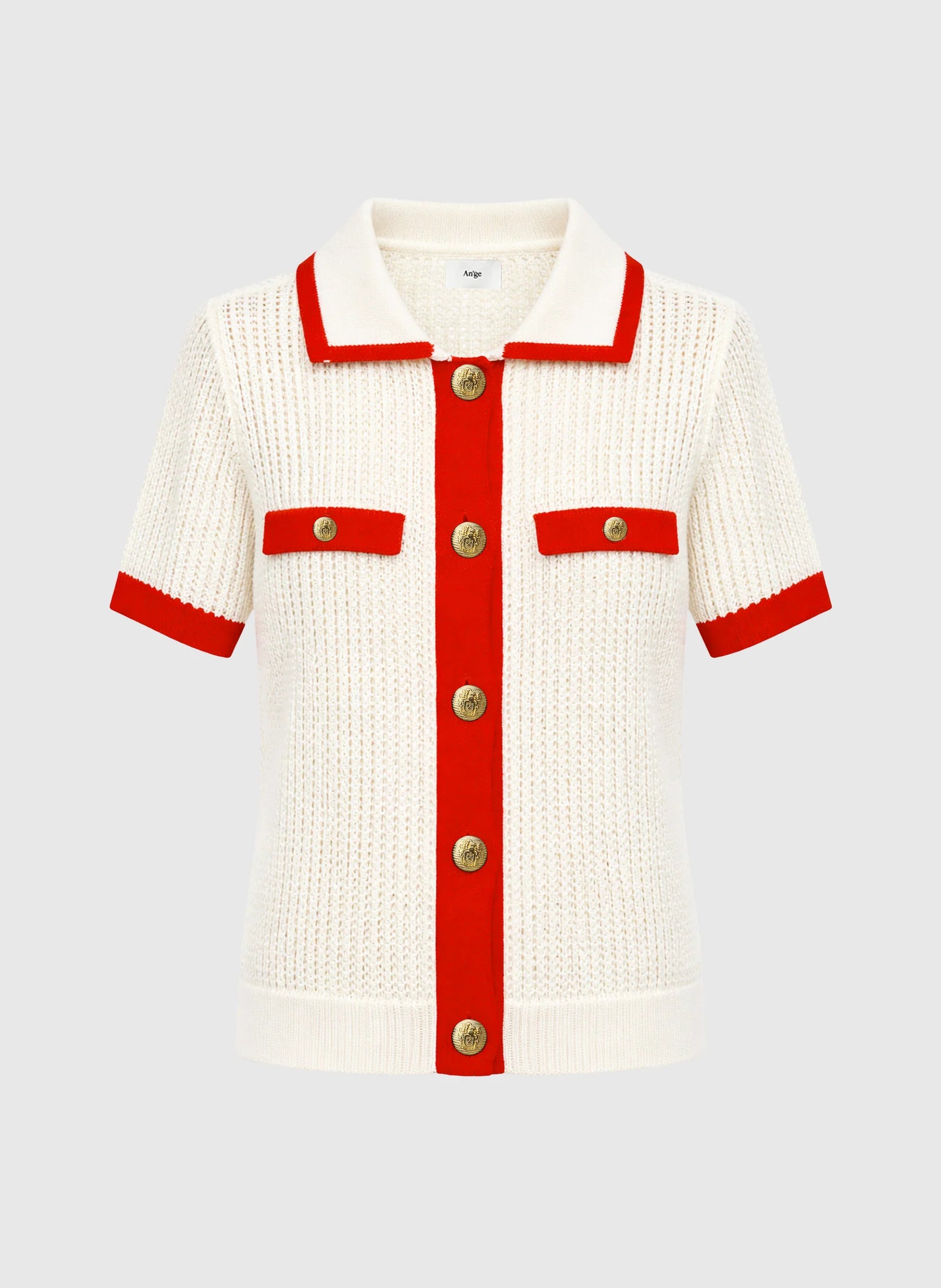 Vayabi Top White Red Knit