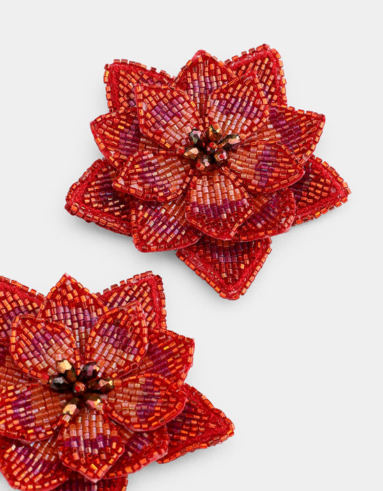 Zinnia Earring Red